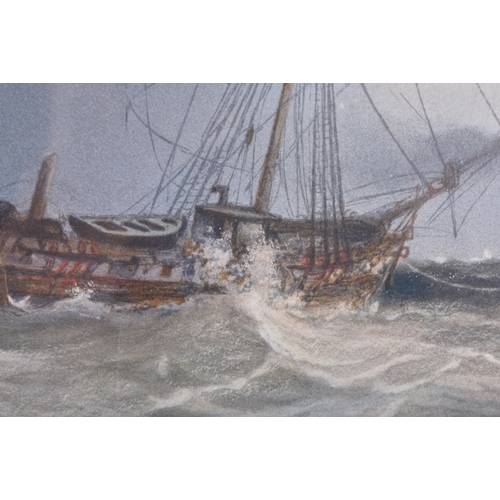 237 - Walter William May (1831-1896) Pastel, Marine scene. 68 cm x 42 cm.