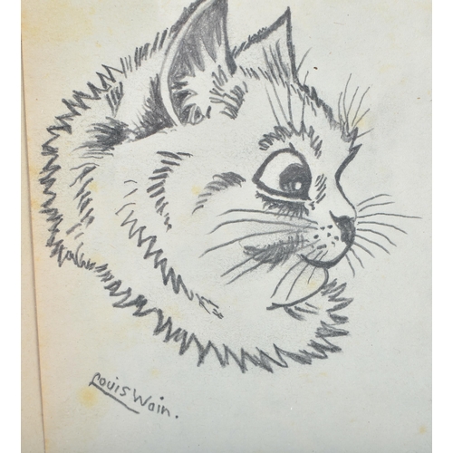 239 - After Louis Wain (1860-1939) Pencil Sketch, Study of a cat. 30 cm x 27 cm.