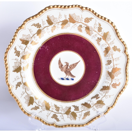 27 - THREE EARLY 19TH CENTURY FLIGHT BARR & BARR ARMORIAL WORCESTER PLATES in various forms and designs. ... 