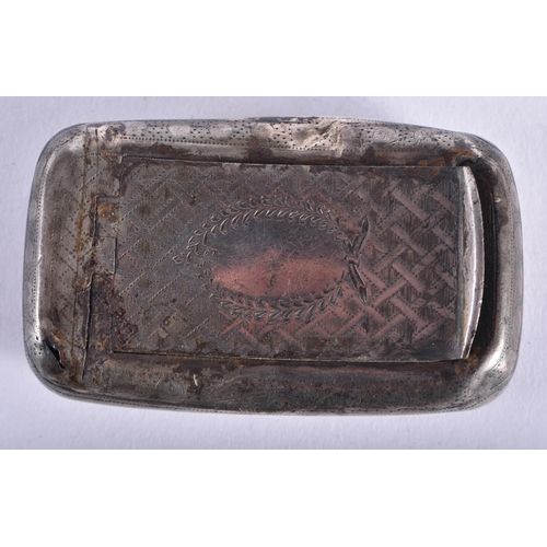 278 - A RARE ENGLISH SILVER 'CHARLIE'S AUNT' SNUFF BOX together with another silver box. 55 grams. Largest... 