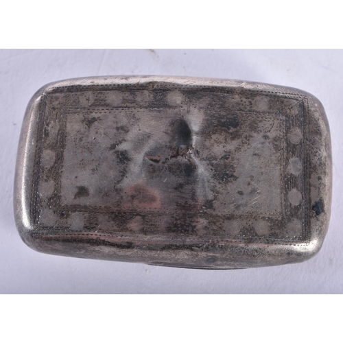 278 - A RARE ENGLISH SILVER 'CHARLIE'S AUNT' SNUFF BOX together with another silver box. 55 grams. Largest... 