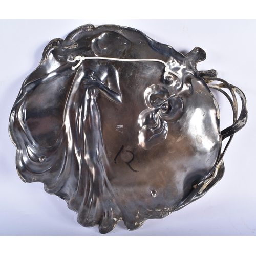 287 - Antique / Vintage WMF Silver Plated Art Nouveau Trinket Dish / Tray. 987 grams. 30 cm x 30 cm.