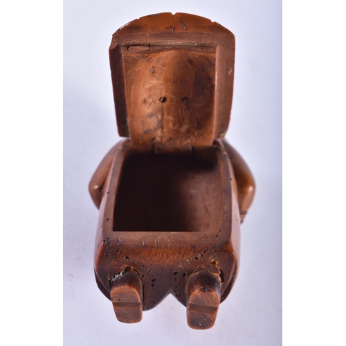 291 - A LOVELY 18TH CENTURY CARVED COQUILLA NUT NOVELTY SNUFF BOX formed as a male wearing a tricorn hat. ... 