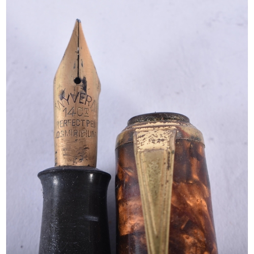 295 - TWO 14CT GOLD NIBBED FOUNTAIN PENS together with another similar. (3)