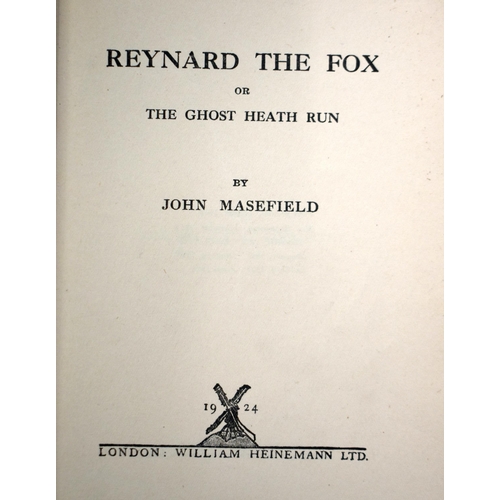 316 - Reynard the Fox by John Masefield. 1924 Reprint inscribed with a verse and a pen doodle by the autho... 