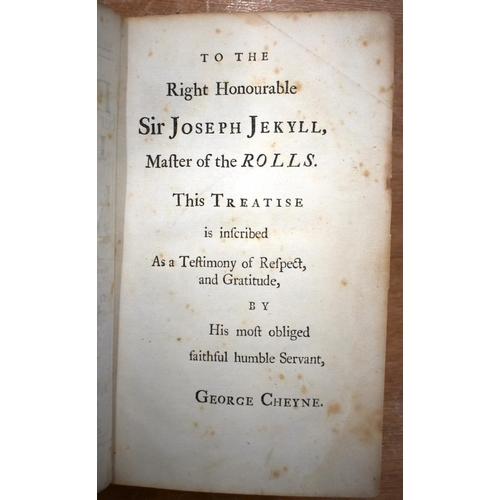 317 - An Essay of Health and Long Life by G Cheyne.  5th Edition.  London 1725 with later cloth binding