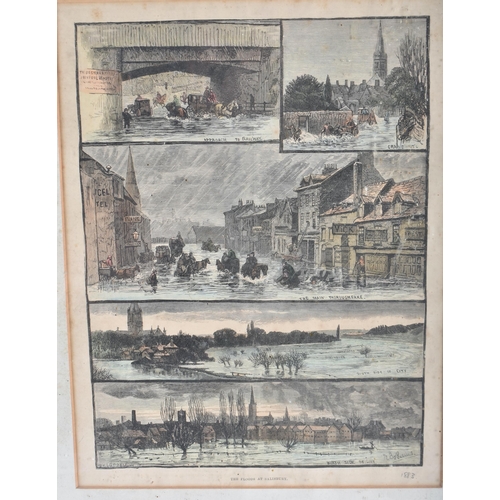 346 - A FRAMED 19TH CENTURY ENGRAVING depicting The Floods At Salisbury. 45 cm x 35 cm.