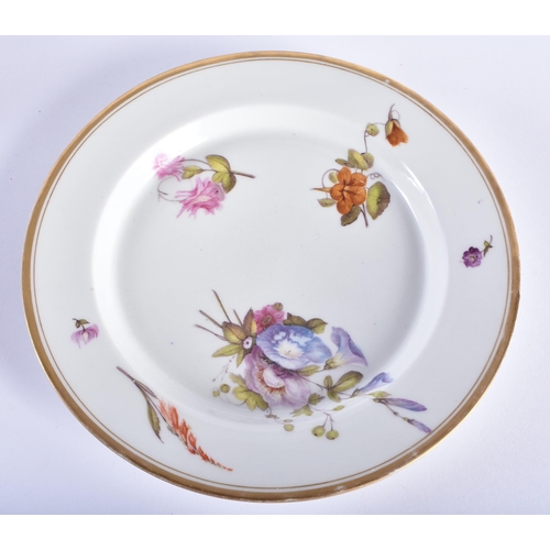 37 - THREE EARLY 19TH CENTURY FLIGHT BARR & BARR WORCESTER PLATES together with a Barr Worcester plate. L... 