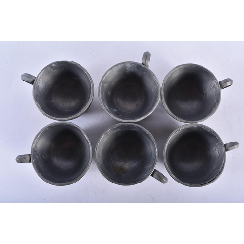 375 - AN ANTIQUE CHINESE PEWTER AND COCONUT TEASET Qing. (qty)