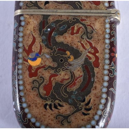 381 - A FINE 19TH CENTURY JAPANESE MEIJI PERIOD CLOISONNE ENAMEL VESTA CASE Attributed to Namikawa yasuyuk... 