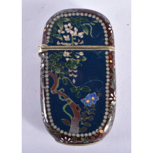 381 - A FINE 19TH CENTURY JAPANESE MEIJI PERIOD CLOISONNE ENAMEL VESTA CASE Attributed to Namikawa yasuyuk... 