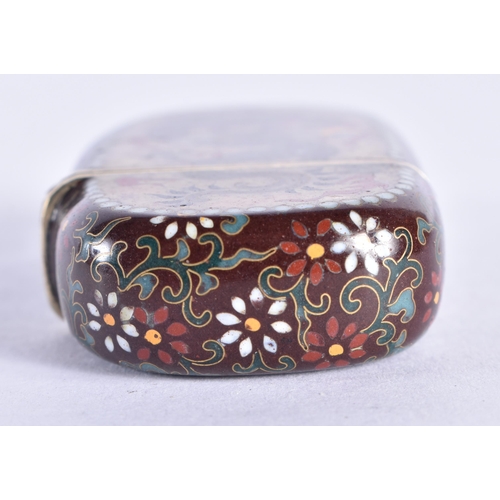 381 - A FINE 19TH CENTURY JAPANESE MEIJI PERIOD CLOISONNE ENAMEL VESTA CASE Attributed to Namikawa yasuyuk... 