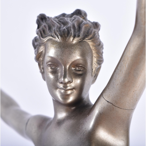 397 - Josef Lorenzl (Austrian, 1892 ~ 1950) Bronze, Art Deco Dancer, Onyx base. 39 cm high. Note: Lorenzl ... 