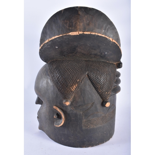 422 - A LARGE AFRICAN TRIBAL MENDE MASK Sierra Leone. 41 cm x 22 cm.