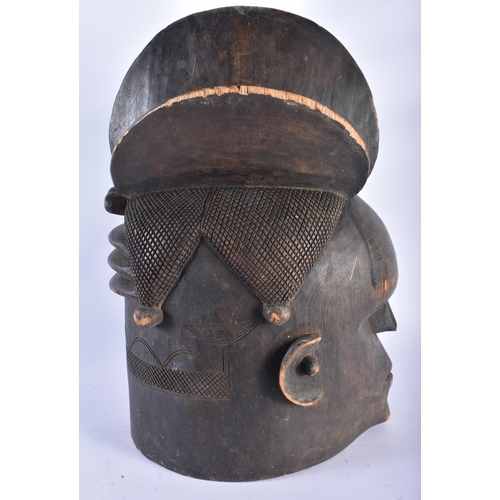 422 - A LARGE AFRICAN TRIBAL MENDE MASK Sierra Leone. 41 cm x 22 cm.