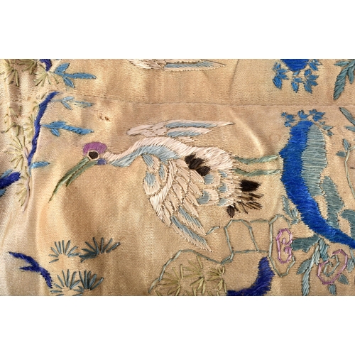 435 - AN EARLY 20TH CENTURY CHINESE SILK PANEL etc. (3)