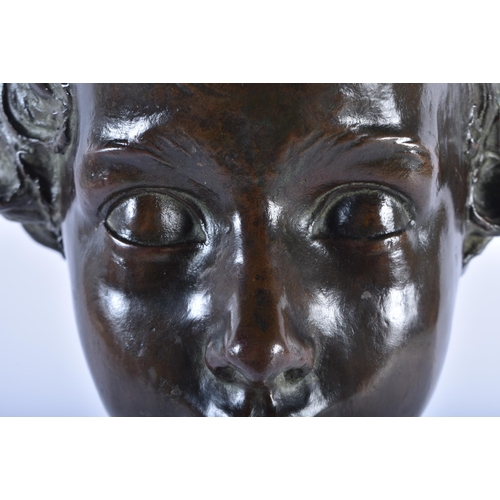 440 - French School (19th/20th Century) Bronze bust, Marble plinth. 40 cm high.