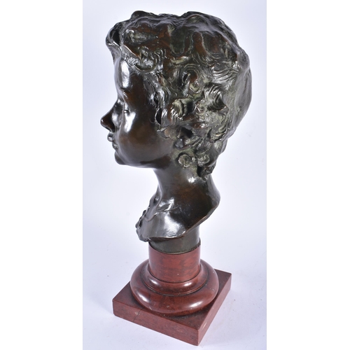 440 - French School (19th/20th Century) Bronze bust, Marble plinth. 40 cm high.