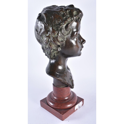 440 - French School (19th/20th Century) Bronze bust, Marble plinth. 40 cm high.