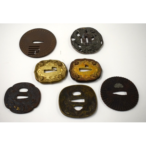 456 - SEVEN 19TH CENTURY JAPANESE MEIJI PERIOD TSUBA. (7)