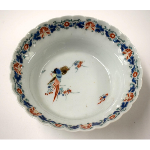 461 - A 19TH CENTURY JAPANESE MEIJI PERIOD FLUTED KAKIEMON BOWL together with an imari plate. Largest 21 c... 