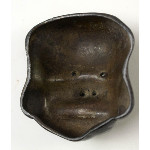 486 - FOUR 19TH CENTURY JAPANESE MEIJI PERIOD BRONZE MASK NETSUKES. Largest 7 cm x 5 cm. (4)