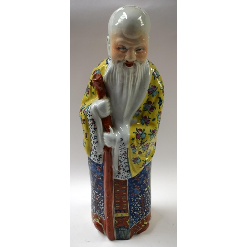 506 - A LARGE PAIR OF CHINESE REPUBLICAN PERIOD. FIGURES 44 cm high.