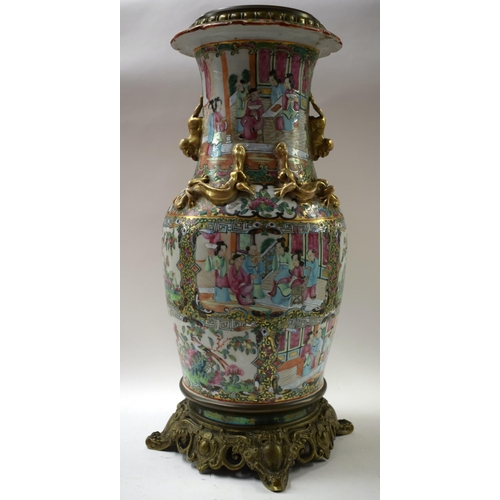 507 - A LARGE 19TH CENTURY CHINESE CANTON VASE Qing. 44 cm high.