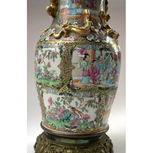 507 - A LARGE 19TH CENTURY CHINESE CANTON VASE Qing. 44 cm high.