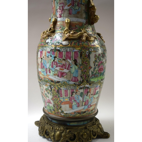 507 - A LARGE 19TH CENTURY CHINESE CANTON VASE Qing. 44 cm high.