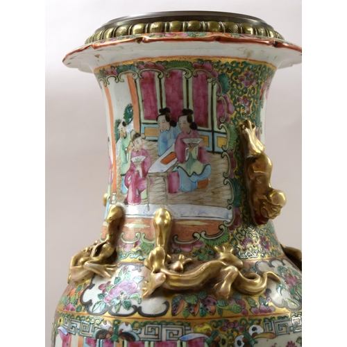 507 - A LARGE 19TH CENTURY CHINESE CANTON VASE Qing. 44 cm high.