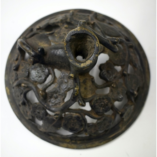 512 - A CHINESE BRONZE CENSER Mid Qing 32  cm x 25 cm