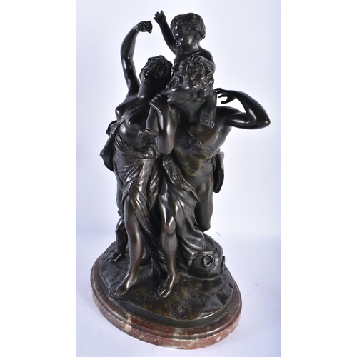 529 - AFTER CLAUDE MICHEL CLODION (1738 - 1814) 19th Century, Bronze Sculpture, Bacchanalian scene of figu... 