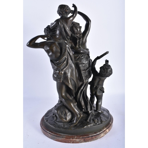 529 - AFTER CLAUDE MICHEL CLODION (1738 - 1814) 19th Century, Bronze Sculpture, Bacchanalian scene of figu... 