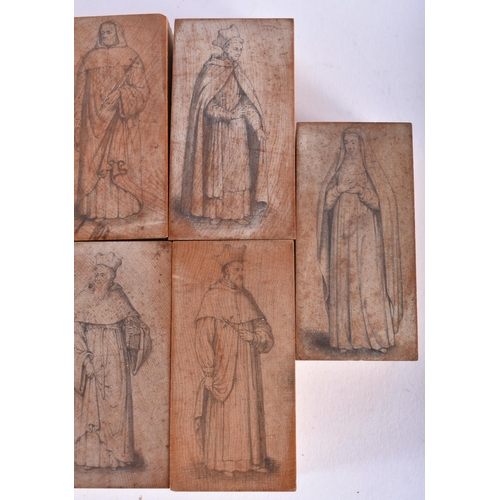 569 - John Green Waller (1813-1905) FSA, Fine set of drawings of Saints and other figures, Sketches on woo... 