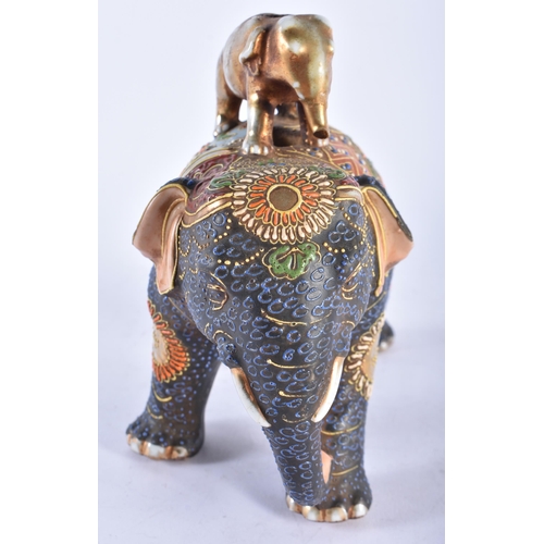 578 - A LATE 19TH/20TH CENTURY JAPANESE MEIJI PERIOD SATSUMA FIGURE OF AN ELEPHANT. 18 cm x 16 cm.