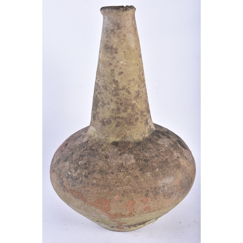 587 - AN UNUSUAL EARLY TERRACOTTA JUG After the Antiquity. 40 cm high.