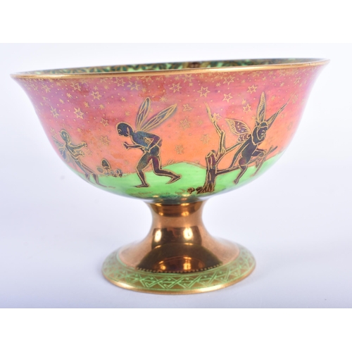 69 - A WEDGWOOD FAIRYLAND LUSTRE PIXIE BOWL by Daisy Makeig Jones. 12 cm wide.