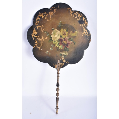 79 - A VICTORIAN PAPIER MACHE FAN together with Swedish glass etc. (qty)  WE ARE UNABLE TO OFFER IN HOUSE... 