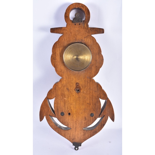 83 - AN ANTIQUE MARITIME SHIPS ANCHOR BAROMETER. 53 cm long.