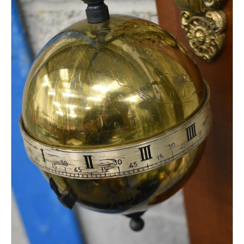 1014 - Thwaites & Reed brass globe gravity clock, circa 1972, limited edition and numbered 247. 66.5 cm hig... 