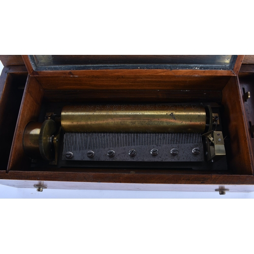 1015 - A LATE 19TH CENTURY SWISS SIX AIR MUSICAL BOX. 43.5 cm wide, length of barrel 22.5 cm wide.