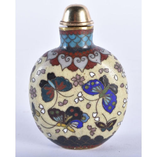 1030 - A 19TH CENTURY JAPANESE MEIJI PERIOD CLOISONNE ENAMEL SNUFF BOTTLE probably an early work by Namikaw... 