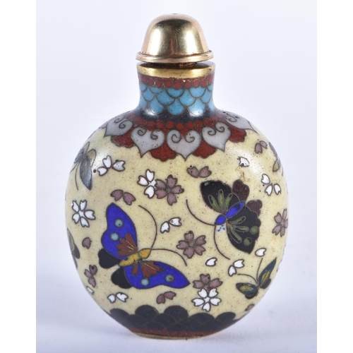 1030 - A 19TH CENTURY JAPANESE MEIJI PERIOD CLOISONNE ENAMEL SNUFF BOTTLE probably an early work by Namikaw... 