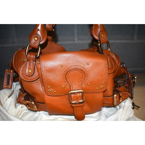 1051 - CHLOE Paddington Orange Tan Leather Handbag Circa 2005 W/ Dustbag