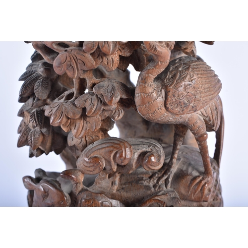 1090 - AN 18TH/19TH CENTURY CHINESE CARVED BAMBOO MOUNTAIN GROUP Late Qianlong/Jiaqing. 24 cm high.