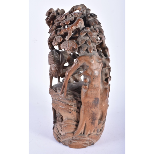 1090 - AN 18TH/19TH CENTURY CHINESE CARVED BAMBOO MOUNTAIN GROUP Late Qianlong/Jiaqing. 24 cm high.