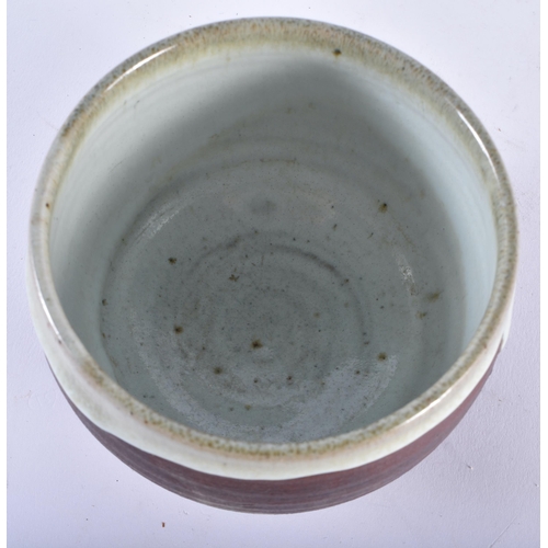 609 - A MICHAEL LEACH YELLAND POTTERY STUDIO POTTERY BOWL. 10 cm wide.