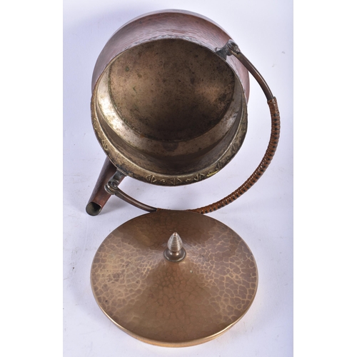 613 - A STYLISH WMF COPPER AND ENAMEL KETTLE. 21 cm x 14 cm.