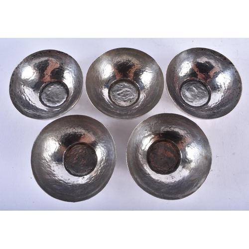 616 - FIVE 1920S NIGERIAN SILVER FINGER BOWLS. 260 grams. 7.5 cm diameter. (5)